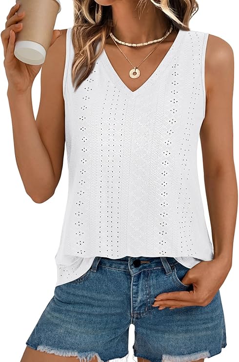 Sleeveless V Neck Loose Fit Shirt Spring Fashion Casual
